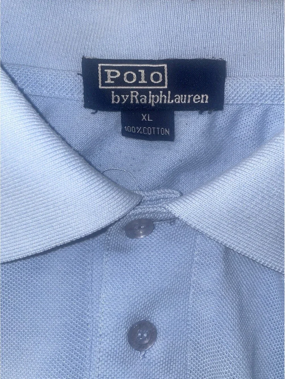 Rare Vintage Polo Ralph Lauren XL – Light Blue on Blue Pony Logo 100% Cotton